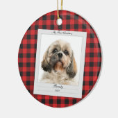 Eerste kerstcadeau Foto Pet Name Year Aangepast Keramisch Ornament (Links)