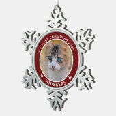 Eerste kerstcadeau Fotonaam schilderen Afdrukken A Tin Sneeuwvlok Ornament (Rechts)