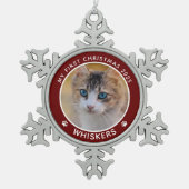 Eerste kerstcadeau Fotonaam schilderen Afdrukken A Tin Sneeuwvlok Ornament (Voorkant)