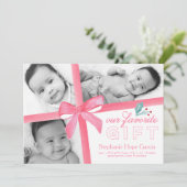 Eerste kerstcadeau | Kerstmis Feestdagenkaart (Staand voorkant)