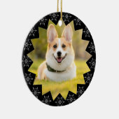 Eerste kerstcadeau Lijst Snowflake Keramisch Ornament (Rechts)