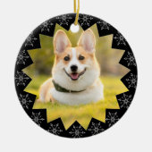 Eerste kerstcadeau Lijst Snowflake Keramisch Ornament (Voorkant)