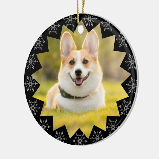 Eerste kerstcadeau Lijst Snowflake Keramisch Ornament (Links)