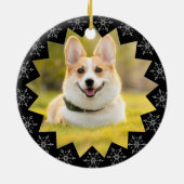 Eerste kerstcadeau Lijst Snowflake Keramisch Ornament (Achterkant)