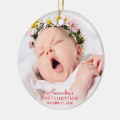 Eerste kerstcadeau voor baby keramisch ornament (Links)
