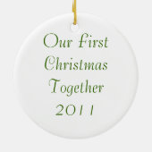 Eerste kerstcadeau voor gepersonaliseerde versieri keramisch ornament (Achterkant)