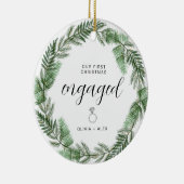 Eerste kerstcadeau voor koppels keramisch ornament (Rechts)