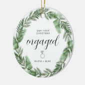 Eerste kerstcadeau voor koppels keramisch ornament (Links)