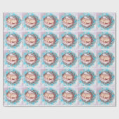 Eerste kerstcadeau voor meisje Snowflake Lijst fot Cadeaupapier (Vlak)