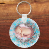 Eerste kerstcadeau voor meisje Snowflake Lijst fot Sleutelhanger (Voorkant)