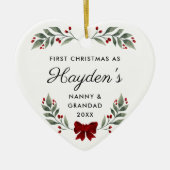 Eerste kerstcadeau voor nanny en opa keramisch ornament (Voorkant)