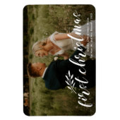 Eerste kerstcadeaubon bruiloft magneet (Verticaal)