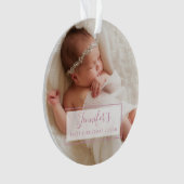 Eerste kerstcadeaudag voor baby-meisjes Foto Holid Ornament (voorkant)