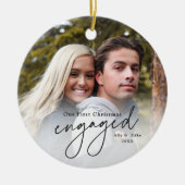 Eerste kerstcadeaufoto Handgeschreven foto Keramisch Ornament (Voorkant)