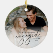 Eerste kerstcadeaufoto Handgeschreven foto Keramisch Ornament (Achterkant)