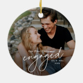 Eerste kerstcadeaufoto Handgeschreven foto Keramisch Ornament (Achterkant)