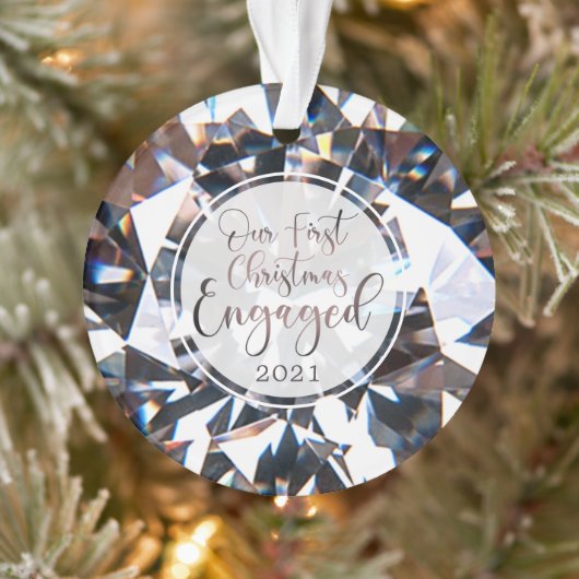 Eerste kerstcadeaufoto met diamanten foto speciaal ornament (Boom)