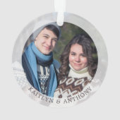 Eerste kerstcadeaufoto met diamanten foto speciaal ornament (achterkant)