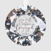 Eerste kerstcadeaufoto met diamanten foto speciaal ornament (voorkant)