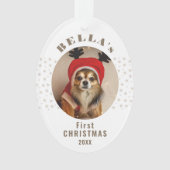 Eerste kerstcadeaufoto ornament (voorkant)