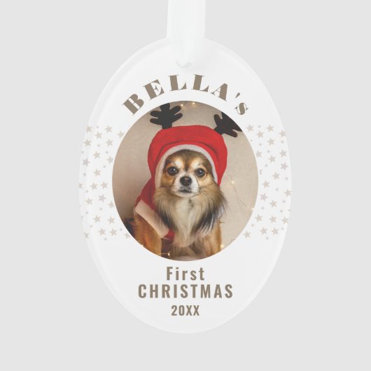 Eerste kerstcadeaufoto ornament (achterkant)