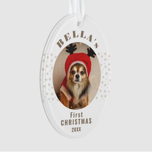 Eerste kerstcadeaufoto ornament (voorkant)