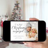 Eerste kerstcadeaufotokalligrafie feestdagenkaart