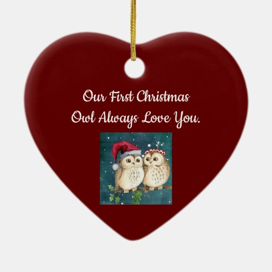 Eerste kerstcadeaus keramisch Ornament (Achterkant)