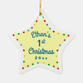 Eerste kerstcadeauster voor de eerste baby keramisch ornament (Voorkant)