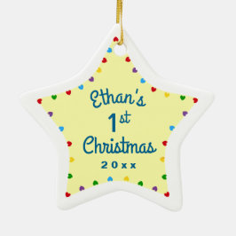 Eerste kerstcadeauster voor de eerste baby keramisch ornament