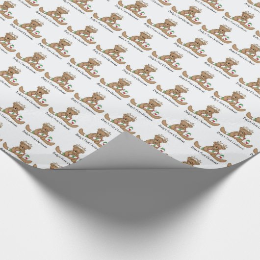 Eerste kerstcadeautje/baby cadeaupapier (Hoek)