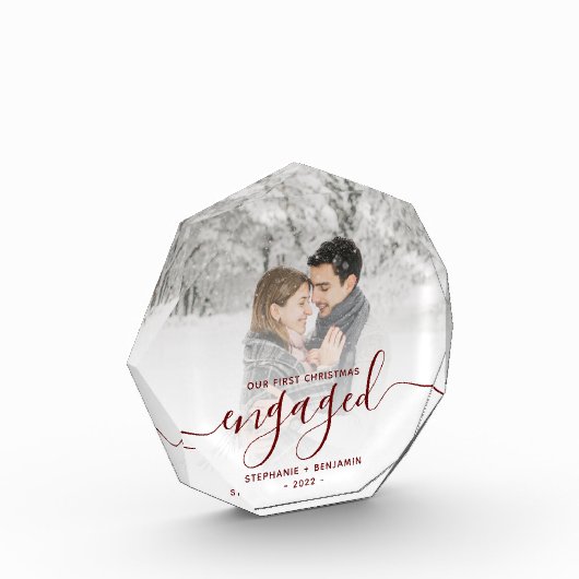 Eerste kerstcadeautje Foto Burgundy Script (Links)