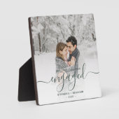 Eerste kerstcadeautje Foto donkergroen script Fotoplaat (Voorkant)