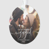 Eerste kerstcadeautje Foto wit script Ornament (voorkant)