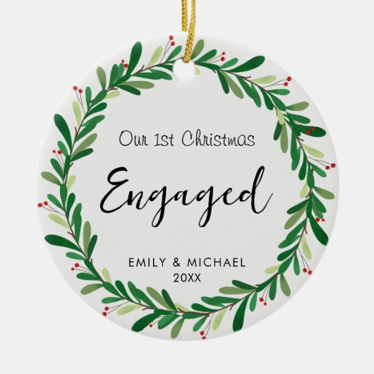 Eerste kerstcadeautje Fotokeramisch sieraad Keramisch Ornament (Voorkant)