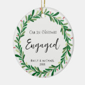 Eerste kerstcadeautje Fotokeramisch sieraad Keramisch Ornament (Links)