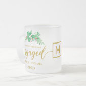 Eerste kerstcadeautje Gold Script Holly Monogram Matglas Koffiemok (Voorkant links)