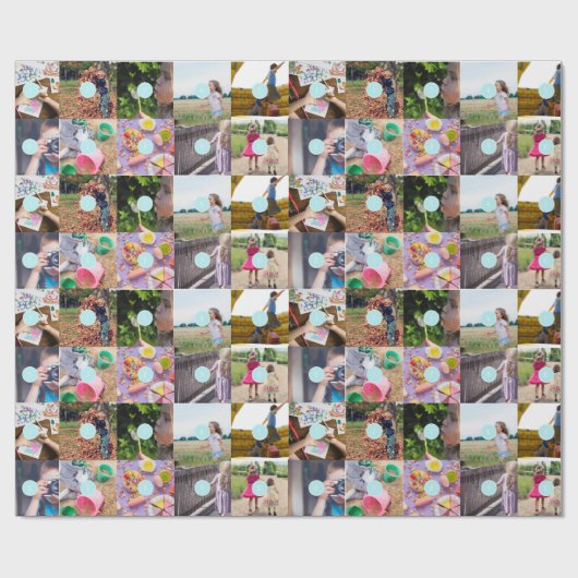 Eerste kerstdag, 10 foto's, Collage Wrapping Paper Cadeaupapier (Vlak)