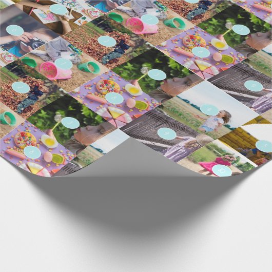 Eerste kerstdag, 10 foto's, Collage Wrapping Paper Cadeaupapier (Hoek)