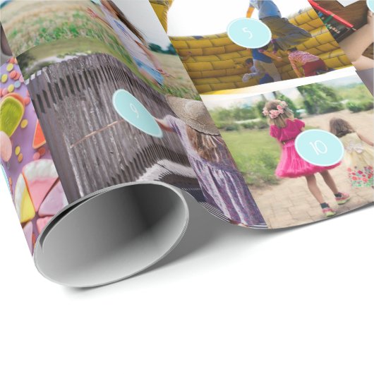Eerste kerstdag, 10 foto's, Collage Wrapping Paper Cadeaupapier (Rol Hoek)