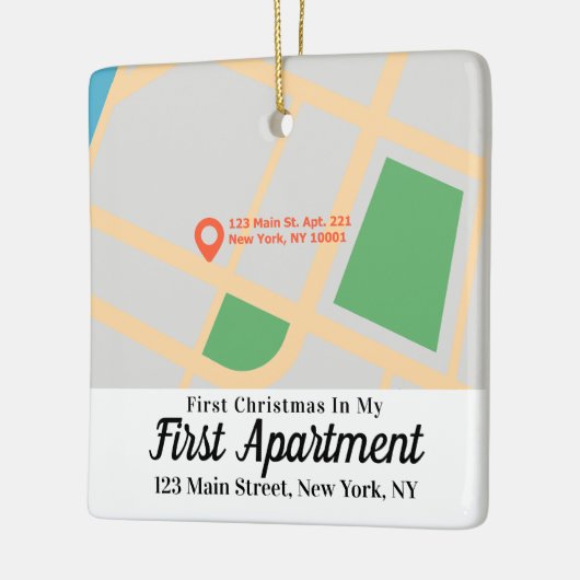 Eerste kerstdag 1e kamer Adres Aangepaste kaart Keramisch Ornament (Links)