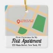 Eerste kerstdag 1e kamer Adres Aangepaste kaart Keramisch Ornament (Voorkant)