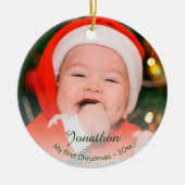 Eerste kerstdag 2023 van de baby van de douane fot keramisch ornament (Voorkant)