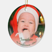 Eerste kerstdag 2023 van de baby van de douane fot keramisch ornament (Links)