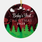 Eerste Kerstdag 2025 van baby gepersonaliseerd Keramisch Ornament (Voorkant)