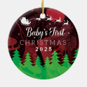 Eerste Kerstdag 2025 van baby gepersonaliseerd Keramisch Ornament (Achterkant)