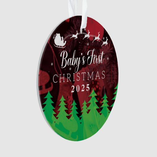 Eerste Kerstdag 2025 van baby gepersonaliseerd Ornament (voorkant)