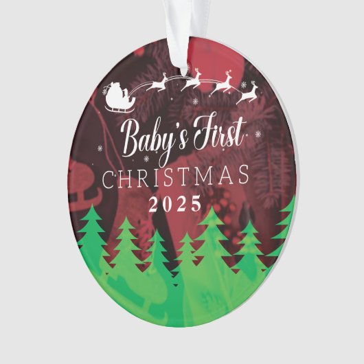 Eerste Kerstdag 2025 van baby gepersonaliseerd Ornament (voorkant)