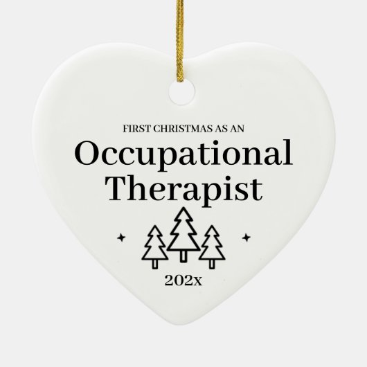 Eerste Kerstdag als ergotherapeut Keramisch Ornament (Achterkant)