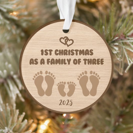 Eerste kerstdag als gezin van drie ornament (Boom)